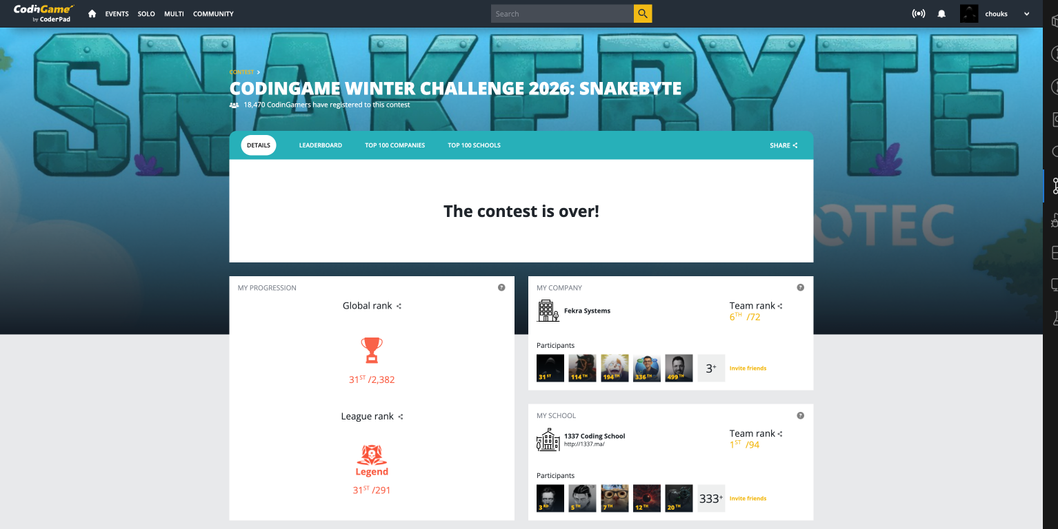 CodinGame Winter Challenge 2026
